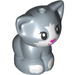 LEGO Zandblauw Sitting Kat (Klein) met Dark Pink Nose (74618 / 74990)