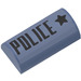 LEGO Sand Blue Slope 2 x 4 Curved with ‘POLICE’ and Star Sticker with Groove (6192)