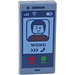 LEGO Bleu Sable Tuile 1 x 2 avec &quot;Wong&quot; Calling sur Mobile Phone avec rainure (3069 / 104125)