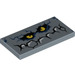 LEGO Blu sabbiato Piastrella 2 x 4 con Brickster Stone Smile (33823 / 87079)