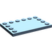 LEGO Zandblauw Tegel 4 x 6 met Studs Aan 3 Edges (6180)