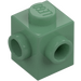 LEGO Sand Green Brick 1 x 1 with Two Studs on Adjacent Sides (26604)