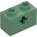 LEGO Sand Green Brick 1 x 2 with Axle Hole (&#039;+&#039; Opening and Bottom Tube) (31493 / 32064)