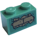 LEGO Vert sable Brique 1 x 2 avec Withered Brickwork sur both sides Autocollant avec tube inférieur (3004)