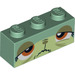 LEGO Sand Green Brick 1 x 3 with Queasy Kitty (3622 / 17331)