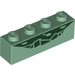LEGO Sand Green Brick 1 x 4 with Green Scales (3010 / 39355)