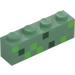 LEGO Zandgroen Steen 1 x 4 met Groen Vierkanten / Pixels (3010 / 102460)