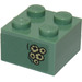 LEGO Sand Green Brick 2 x 2 with Battle of Atlantis pattern Sticker (3003)