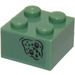 LEGO Sand Green Brick 2 x 2 with Battle of Atlantis pattern Sticker (3003)