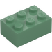 LEGO Pískově zelená Kostka 2 x 3 (3002)