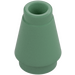 LEGO Sand Green Cone 1 x 1 with Top Groove (4589)