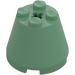 LEGO Sand Green Cone 3 x 3 x 2 with Axle Hole (6233 / 45176)