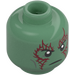 LEGO Sand Green Drax with Holiday Sweater Minifigure Head (Recessed Solid Stud) (1803 / 3626)