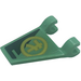 LEGO Sand Green Flag 2 x 2 Angled with Gold Ninjago L Symbol in Circle (Left) Sticker without Flared Edge (44676)