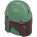 LEGO Sand Green Helmet with Sides Holes with Dark Red Boba Fett Markings (3807 / 104328)