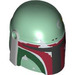 LEGO Sand Green Helmet with Sides Holes with Dark Red Boba Fett Markings (3807 / 104328)