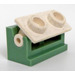 LEGO Sand Green Hinge Brick 1 x 2 with White Top Plate (3937 / 3938)