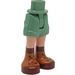 LEGO Sand Green Minidoll Hip with Rolled Up Shorts with Brown shoes (Thin Hinge) (36198)