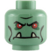 LEGO Vert sable Minifigure Diriger avec Les yeux rouges, Noir Cheek Lines et Deux Upwards Fangs (Goujon de sécurité) (3626 / 61331)