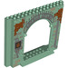 LEGO Sand Green Panel 4 x 16 x 10 with Gate Hole with Arkham Asylum Decoration (15626 / 54975)