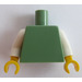 LEGO Zandgroen Vlak Torso met Wit Armen en Geel Handen (76382 / 88585)
