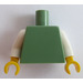 LEGO Verde arena Plano Torso con Blanco Brazos y Amarillo Manos (76382 / 88585)