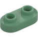 LEGO Sand Green Plate 1 x 2 with Rounded Ends and Open Studs (35480)