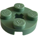 LEGO Sandgrün Platte 2 x 2 Runden mit Achse Loch (mit &#039;+&#039; Achsloch) (4032)