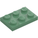 LEGO Sand Green Plate 2 x 3 (3021)