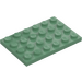 LEGO Sand Green Plate 4 x 6 (3032)