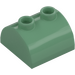 LEGO Sand Green Slope 2 x 2 Curved with 2 Studs on Top (30165)