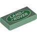 LEGO Sand Green Tile 1 x 2 with &quot;Land Rover&quot; with Groove (3069 / 103836)
