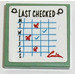 LEGO Sand Green Tile 2 x 2 with &#039;LAST CHECKED&#039; Sticker with Groove (3068)