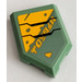 LEGO Sand Green Tile 2 x 3 Pentagonal with Armor Plates and Ninjago Logogram &#039;ENERGY&#039; Sticker (22385)