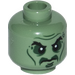 LEGO Sand Green Yang head (Recessed Solid Stud) (3626 / 26789)