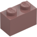 LEGO Sand Red Brick 1 x 2 with Bottom Tube (3004)
