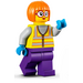 LEGO Sanitation Worker Shirley Keeper met Vibrant Geel Vest Minifiguur