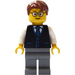 LEGO Scientist in Vest met Reddish Bruin Haar Minifiguur