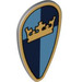 LEGO Shield - Long with Gold Crown on Blue Quarters (2586 / 59592)