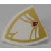 LEGO Shield - Triangular with Magenta Jewel and Gold Border Sticker (3846)