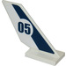 LEGO Shuttle Tail 2 x 6 x 4 with &quot;05&quot; and Stripes on Both Sides Sticker (6239)