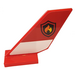 LEGO Shuttle Tail 2 x 6 x 4 with Fire Logo Badge and White Stripe Sticker (6239)
