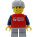 LEGO Skateboarder mit Grau Helm und Gravity Games Logo Minifigur