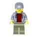 LEGO Skateboarder met Grijs Helm en Olive Groen Benen Minifiguur