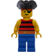 LEGO Skull Island Pirate with Red and Black Striped Shirt Minifigure
