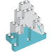 LEGO Bleu ciel Panneau 3 x 8 x 7 Osciller Triangulaire avec Marbled blanc (6083 / 52210)