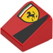 LEGO Slope 1 x 1 (31°) with Ferrari Logo and Black Triangle (Left) (35338 / 112494)