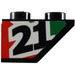 LEGO Slope 1 x 2 (45°) Inverted with '21' (Left) Sticker (3665) LEGO Slope 1 x 2 (45°) Inverted with '21' (Left) Sticker (3665)