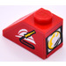 LEGO Helling 1 x 2 (45°) met Lamp en Brand Slang Sticker (3040)