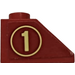 LEGO Slope 1 x 2 (45°) with Number 1 in Circle (Model Left) Sticker (3040)